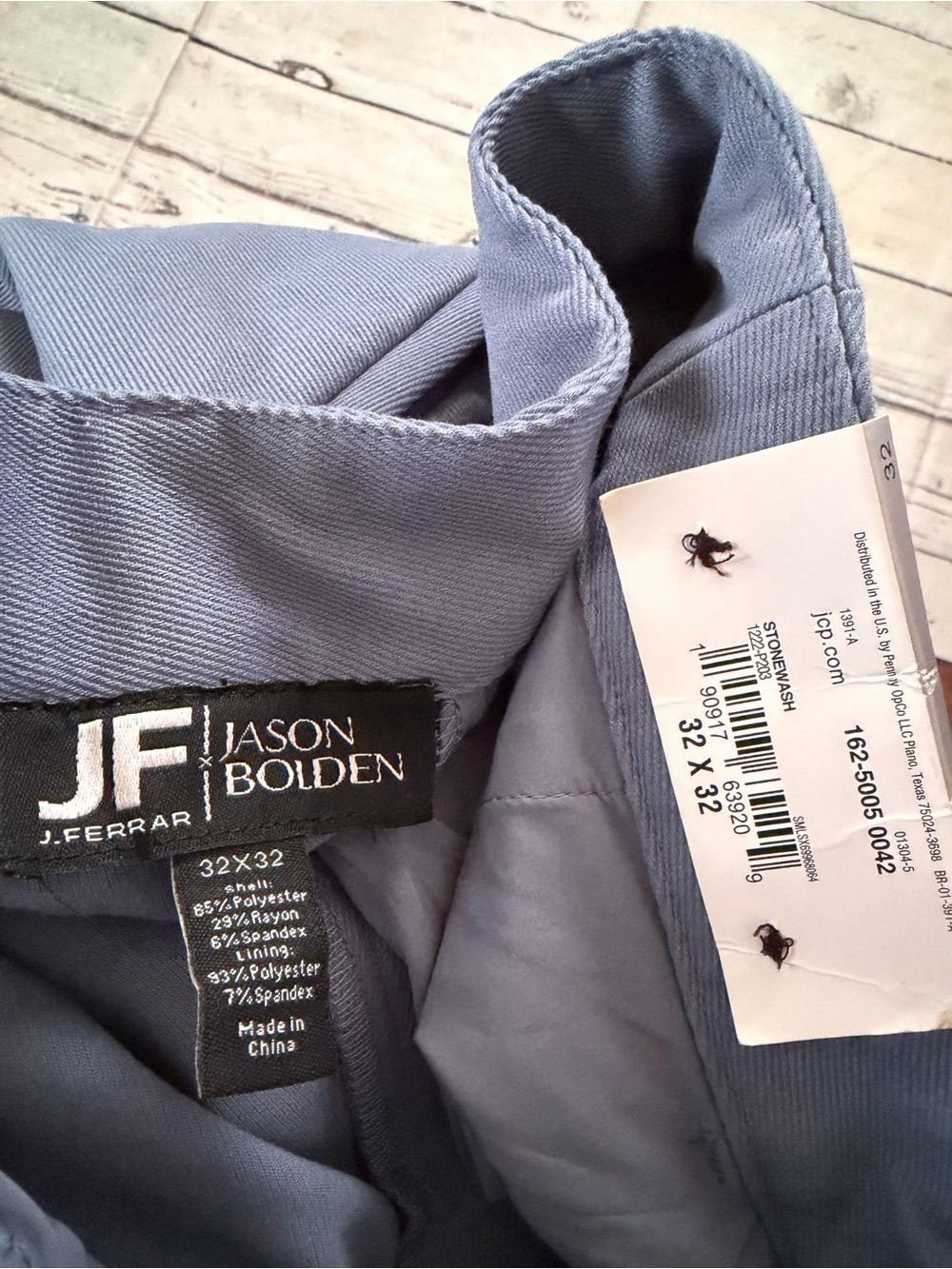 J. Ferrar × Jason Bolden Pant Men's 32x32 Blue Stonewash Dress Work - Picture 8 of 8